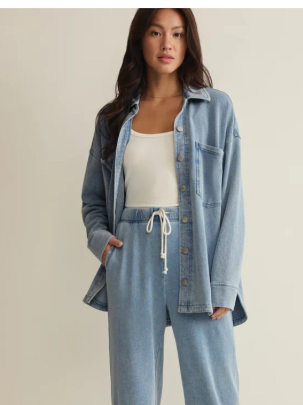 Z Supply Denim Knit Jacket.